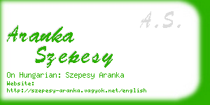 aranka szepesy business card